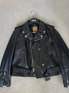 Schott NYC Perfecto Leather Moto Jacket Made in USA Size 2XL